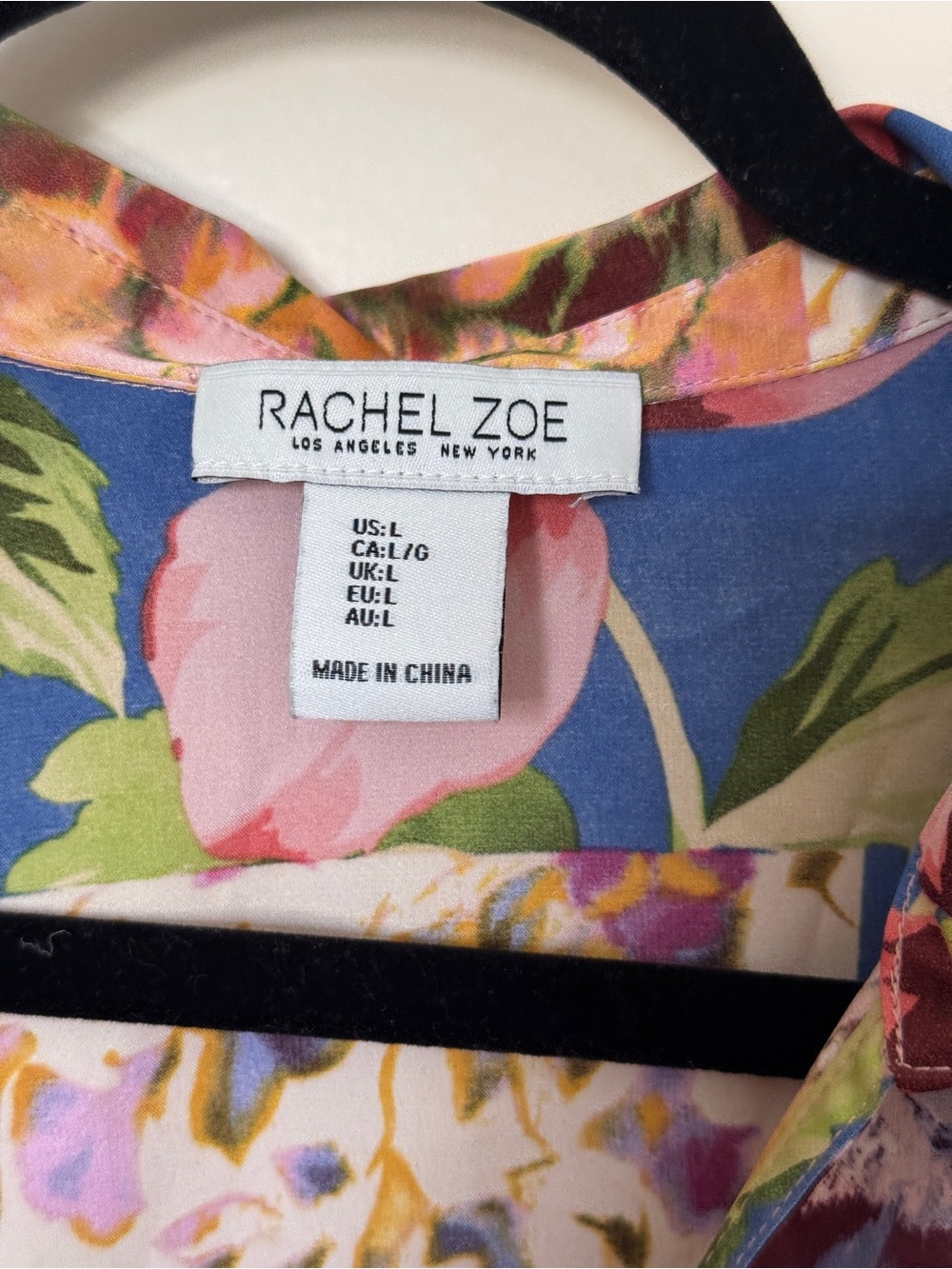 Rachel Zoe Multicolor Floral Patchwork Cropped Shirt size L - Picture 3 of 6